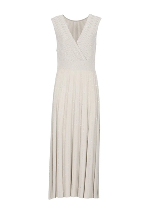 D.Exterior V-neck pleated maxi dress - Neutrals