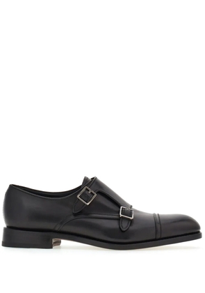 Ferragamo Double-monkstrap leather monk shoes - Black