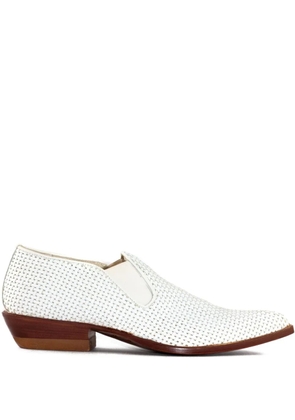 Sonora 30mm woven leather slip-on boots - White