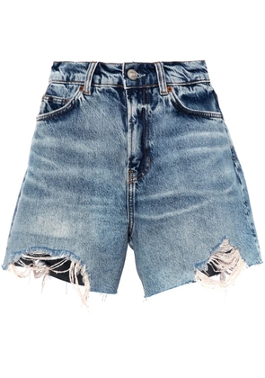 Reformation acid-wash denim shorts - Blue