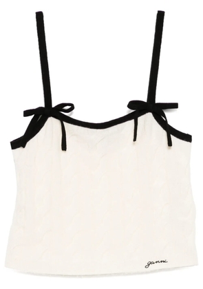 GANNI bow detailing vest - White