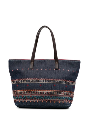 Burberry Pre-Owned 2000-2017 Embroidered Denim tote bag - Blue