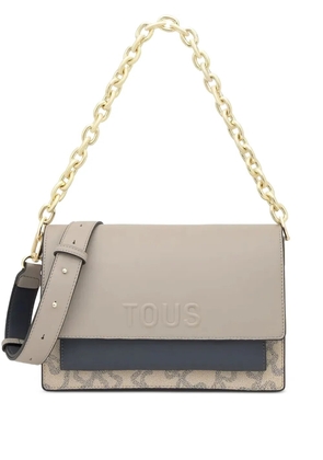 TOUS chain-strap embossed-logo shoulder bag - Neutrals