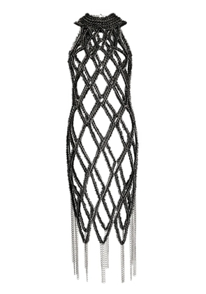 Noir Kei Ninomiya faux-fur chain dress - Black