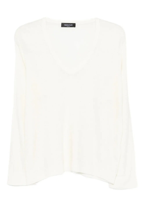 Fabiana Filippi V-neck long-sleeve T-shirt - Neutrals