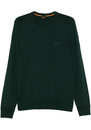 BOSS logo-embroidered sweater - Green