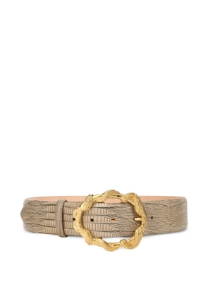 Roberto Cavalli cobra-print snake-buckle belt - Neutrals