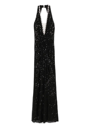 NISSA sequinned halterneck maxi dress - Black