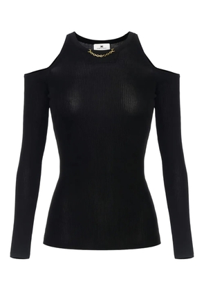 Elisabetta Franchi cold-shoulder chain-detail T-shirt - Black