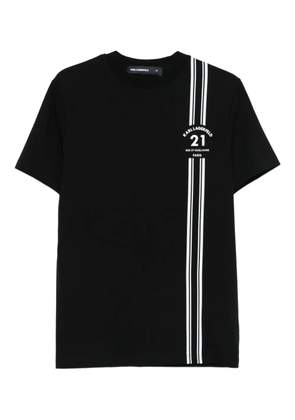 Karl Lagerfeld stripe-detail cotton T-shirt - Black