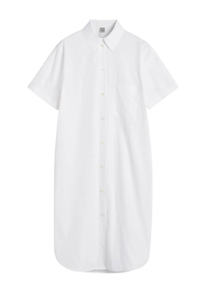 TOTEME short-sleeve button-front shirt dress - White