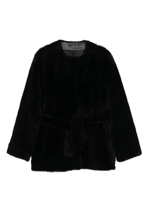 TOTEME belted shearling jacket - Black