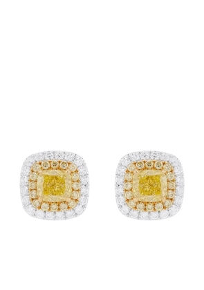 HYT Jewelry 18K white gold stud diamond earrings - Yellow