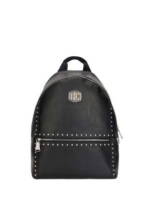 Roberto Cavalli logo-plaque studded leather backpack - Black