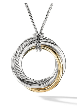 David Yurman 14kt yellow gold and sterling silver Crossover pendant necklace (37mm)