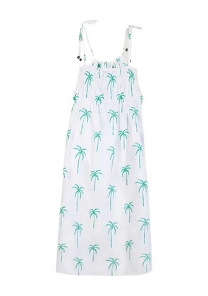 Maison Labiche palm-tree smocked dress - White
