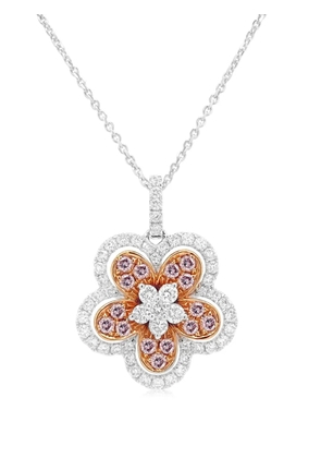 HYT Jewelry 18kt rose gold flower diamond necklace - White