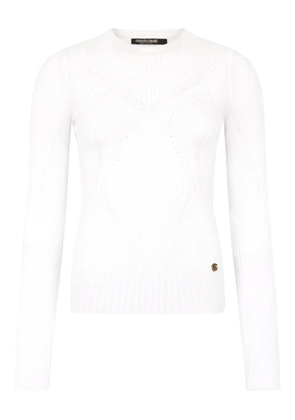 Roberto Cavalli openwork rib-knit sweater - White