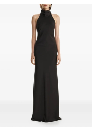 2310 STUDIO halterneck draped maxi dress - Black