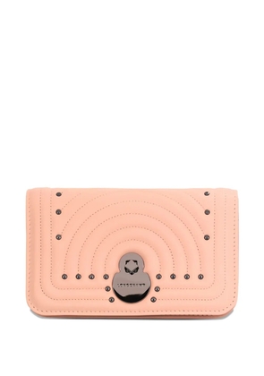 Longchamp quilted stud-embellished wallet on chain - Pink