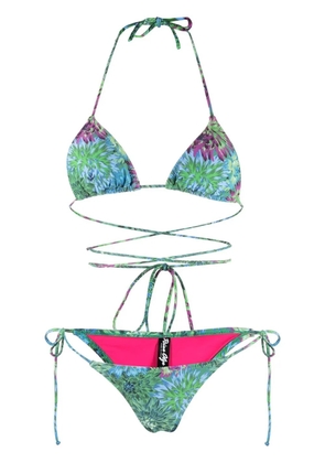 Reina Olga Miami floral-print bikini set - Green