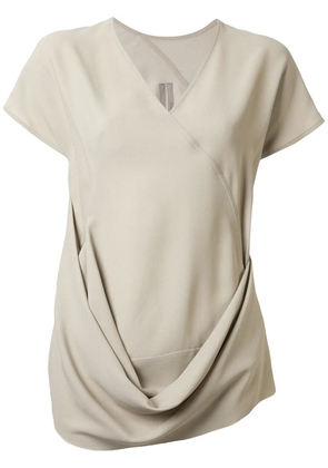Rick Owens short sleeve draped blouse - Neutrals