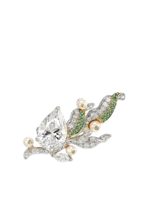 Anabela Chan 18K gold and rhodium vermeil Lily of the Valley multi-stone ring - White