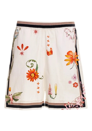 Agua Bendita floral-print side-stripe shorts - Neutrals