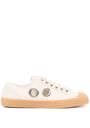 Comme des Garçons Homme Deux eyelet-detail cotton sneakers - Neutrals
