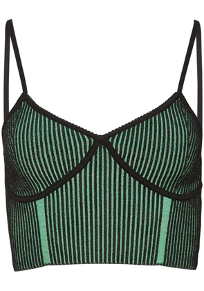 Fleur Du Mal ribbed-knit cropped tank top - Green
