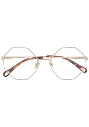 Chloé Eyewear hexagonal frame glasses - Gold