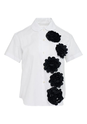 Comme des Garçons TAO Peter Pan-collar flower-embellished shirt - White