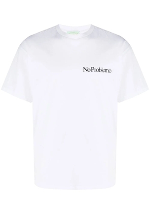 Aries No Problemo print cotton T-shirt - White