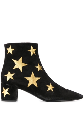 Saint Laurent star-patch ankle boots - Black