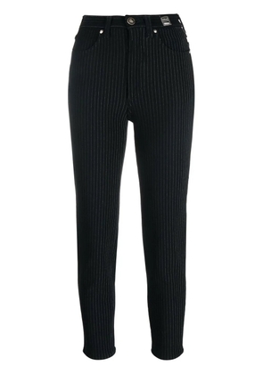 Versace Pre-Owned 2000s pinstripe skinny-cut trousers - Black