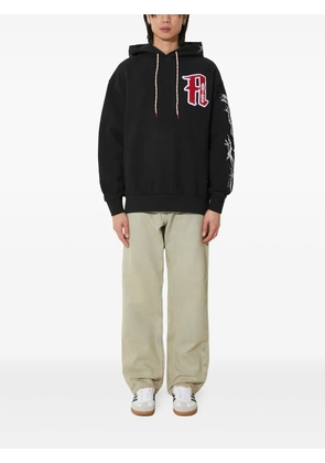 Aries embroidered skeleton-print hoodie - Black