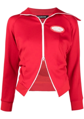 Ground Zero logo-patch zip-up jacket - Red
