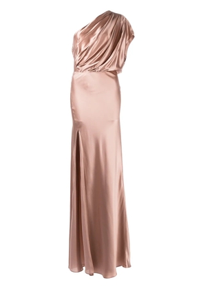Michelle Mason asymmetric open back gown - Pink