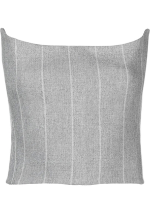 Ioana Ciolacu pinstripe-print off-shoulder bustier top - Grey