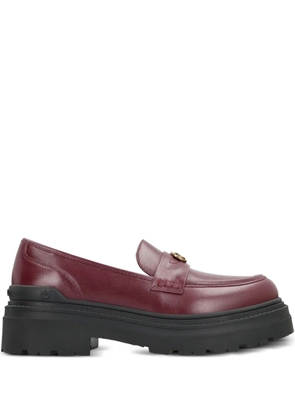 PINKO Mia leather platform loafers - Red