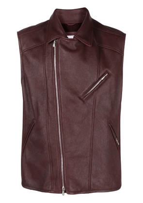 Brunello Cucinelli sheepskin biker vest - Red