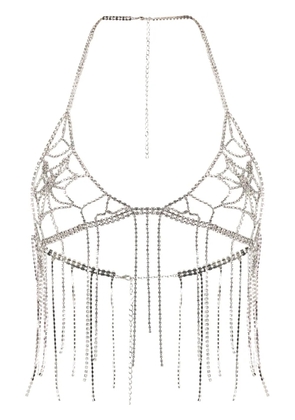 Loulou x Lit Appeal crystal-embellished triangle-cup top - Silver