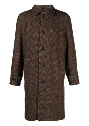 Altea chevron-knit virgin-wool coat - Brown