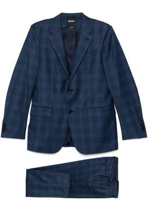 Zegna checked suit - Blue