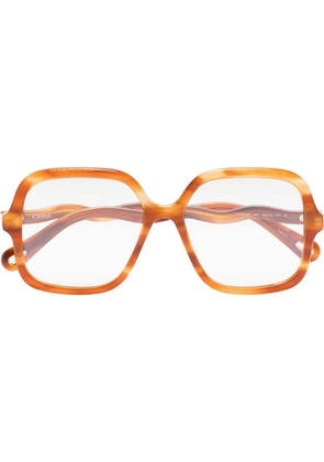 Chloé Eyewear wavy arms square-frame glasses - Orange