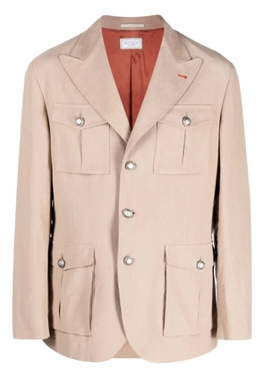 Brunello Cucinelli single-breasted linen blazer - Brown