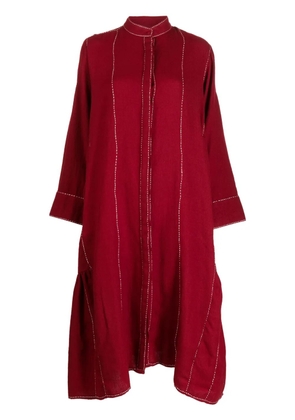 LOVEBIRDS button-up wool midi dress - Red