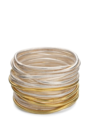 DISA ALLSOPP 18K yellow gold and silver Spaghetti ring