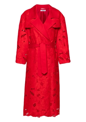 Vivetta broderie-anglaise trench coat - Red