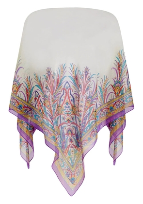 ETRO paisley-print boat-neck poncho - Neutrals